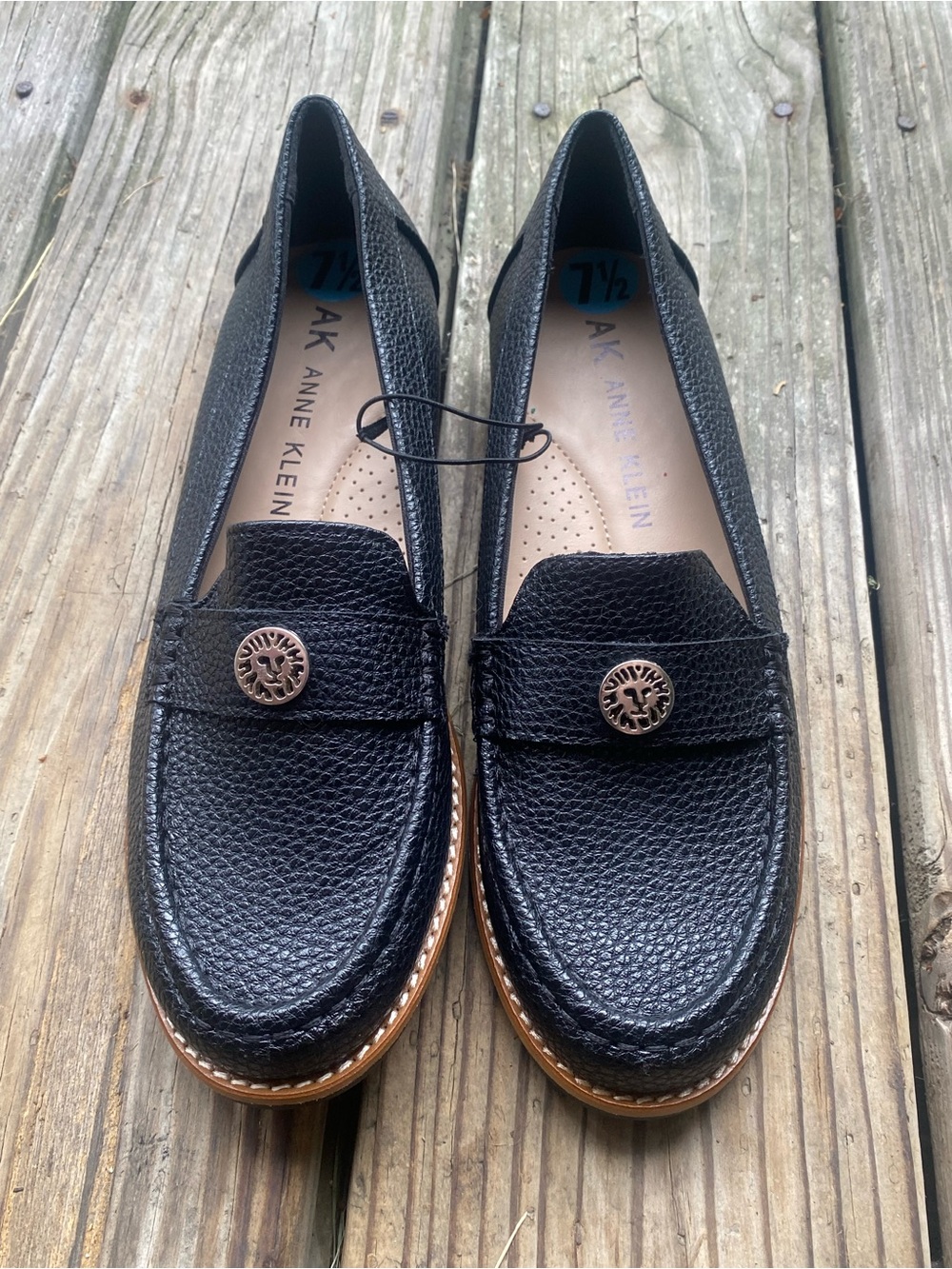 ANNE KLEIN- iFlex Black Pebbled Leather Loafers 👞 NWT